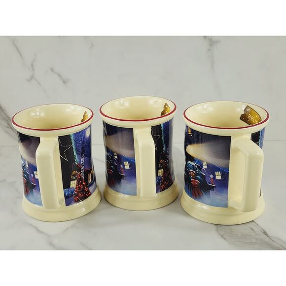 The Polar Express Coffee Mug Tea Cup 16oz Christmas 4 1/4" Warner Bros 3D x3 - Picture 6 of 16
